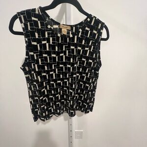 PLISSE SLEEVELESS GEOMETRIC TANK /SIZE L